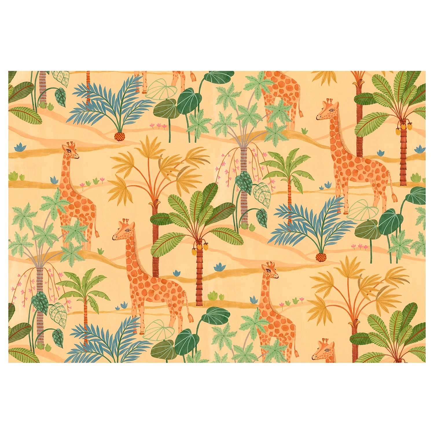 Komar Papier peint intissé Giraffe Crew - Intissé - Multicolore