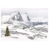 Komar Papier peint White Enchanted Mountain - Intissé - Blanc