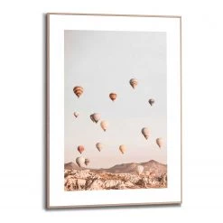 Reinders Tableau déco Vol en ballon - Bois manufacturé - Beige - 50 cm x 70 cm x 1,6 cm