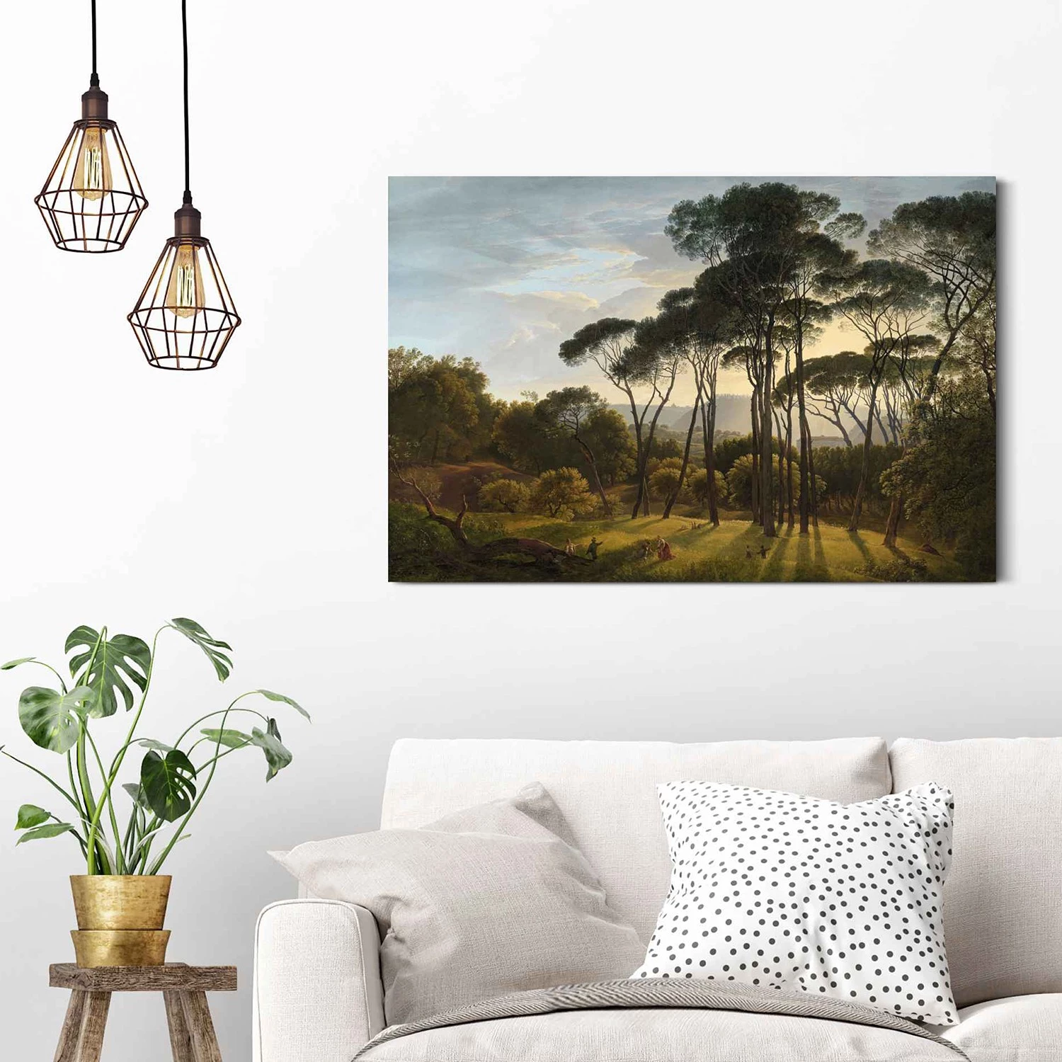 Reinders Tableau déco Paysage italien - Bois manufacturé - Vert - 90 cm x 60 cm x 2 cm – Image 2