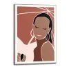 Reinders Tableau déco Femme au parasol - Bois manufacturé - Marron - 50 cm x 70 cm x 1,6 cm