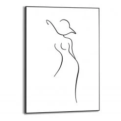 Reinders Tableau déco Silhouette de femme - Bois manufacturé - Blanc - 50 cm x 70 cm x 1,6 cm