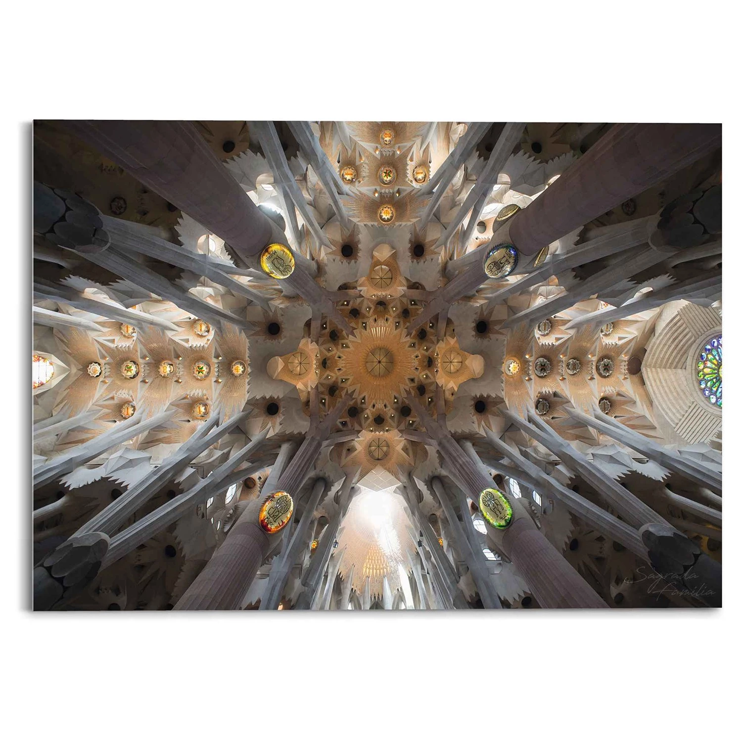 Reinders Tableau déco en verre Sagrada Familia - Verre - Multicolore - 70 cm x 50 cm x 2 cm
