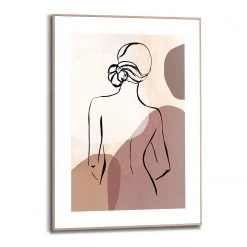 Reinders Tableau déco Dessin de femme - Bois manufacturé - Marron - 50 cm x 70 cm x 1,6 cm