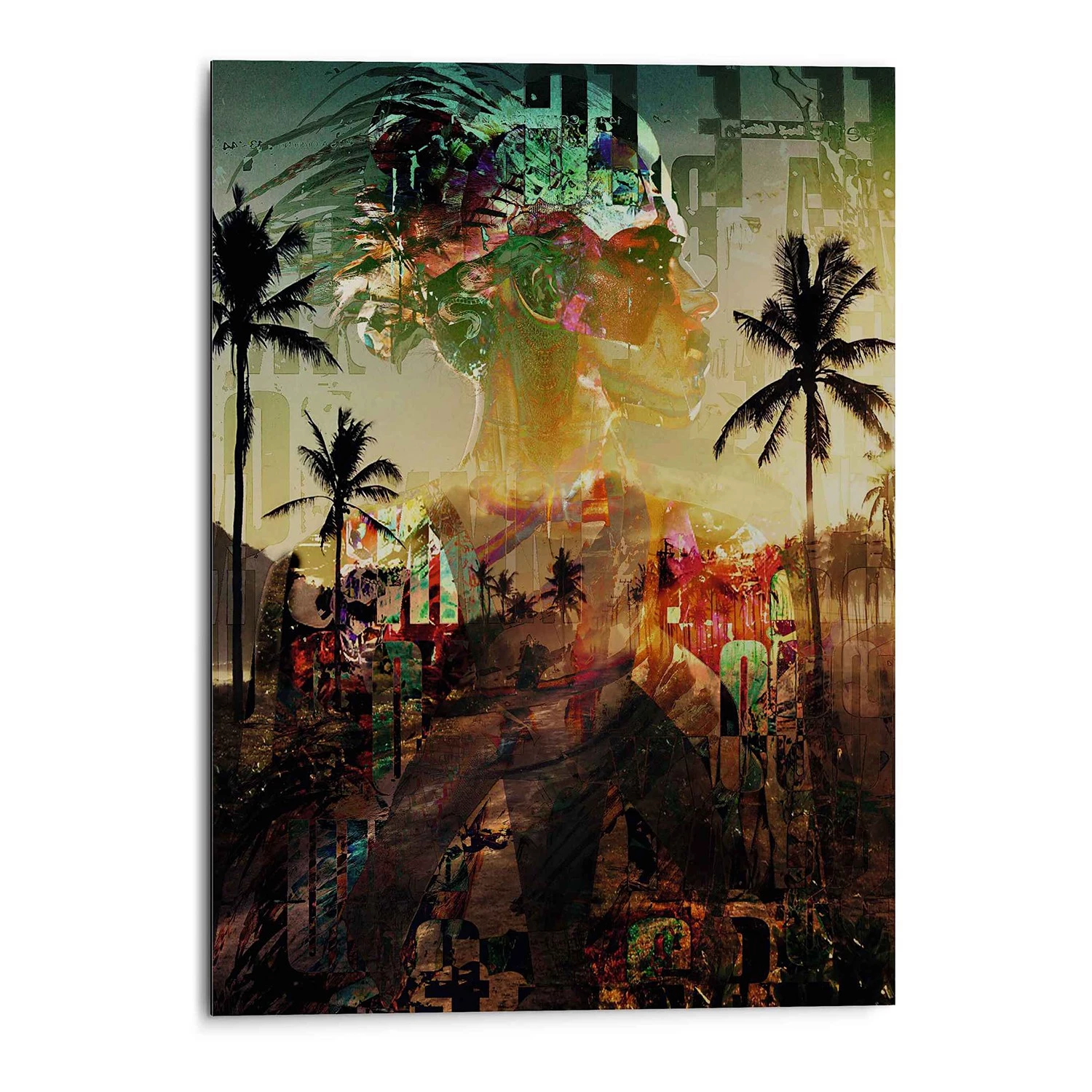 Reinders Tableau déco Portait abstrait - Métal - Multicolore - 50 cm x 70 cm x 2 cm