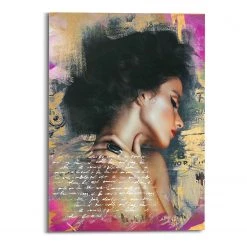 Reinders Tableau déco en verre Femme glamour - Verre - Multicolore - 50 cm x 70 cm x 2 cm