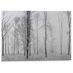 Reinders Tableau déco Arbres sous la neige - Métal - Noir - 70 cm x 50 cm x 2 cm