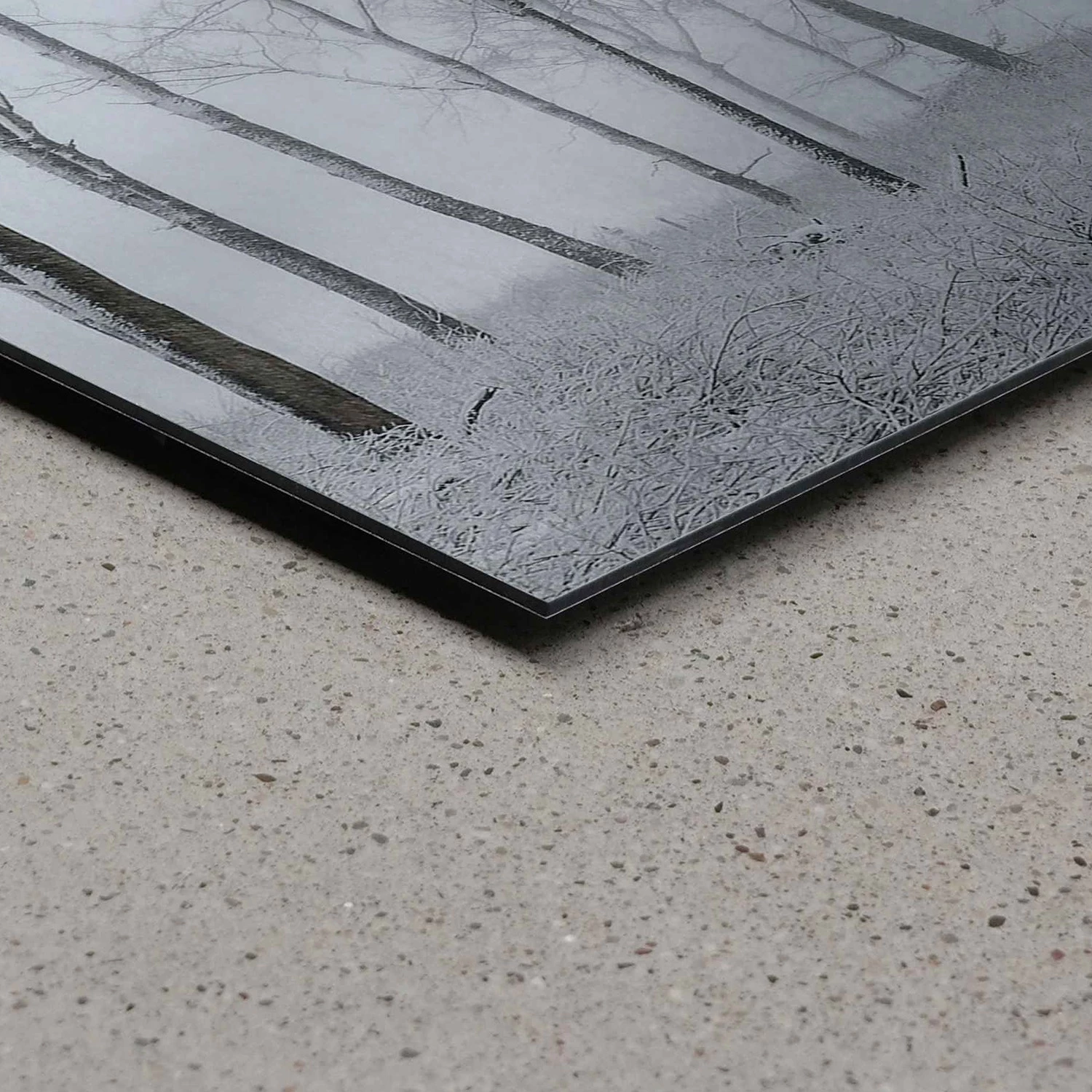 Reinders Tableau déco Arbres sous la neige - Métal - Noir - 70 cm x 50 cm x 2 cm – Image 3