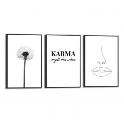 Reinders Set de tableaux déco Modern Art Karma - Bois manufacturé - Noir - 20 cm x 30 cm x 1,6 cm