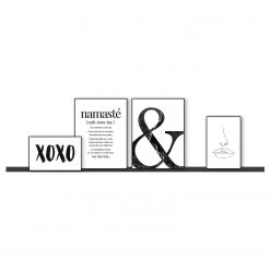 Reinders Set de tableaux déco Mantras modernes - Bois manufacturé - Noir - 30 cm x 40 cm x 1,6 cm