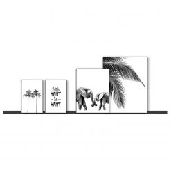 Reinders Set de tableaux déco Be Happy - Bois manufacturé - Noir - 40 cm x 50 cm x 1,6 cm