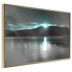 Artgeist Affiche January Night - Polystyrène / Papier - Doré - 30 x 20 cm