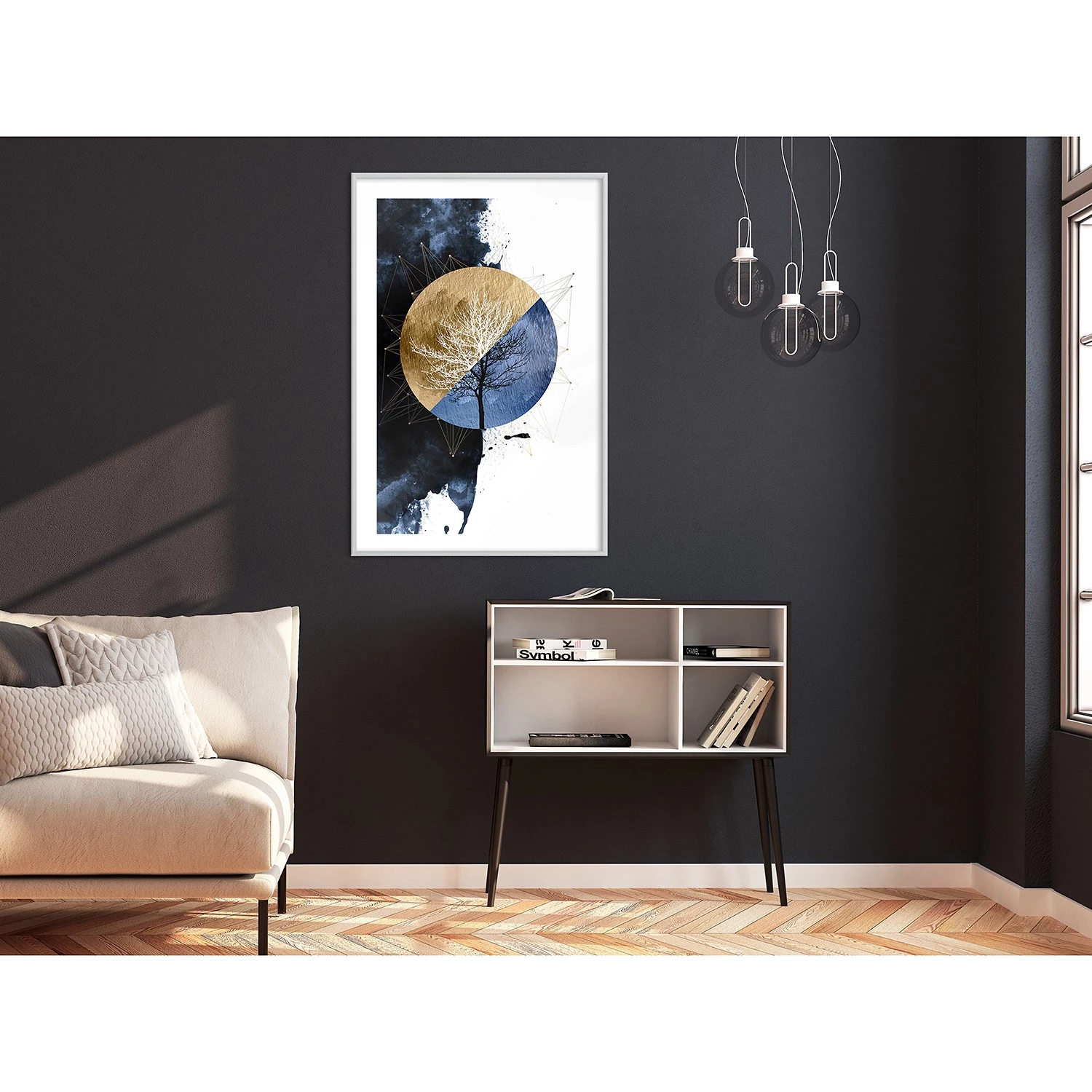 Artgeist Affiche Day and Night - Polystyrène / Papier - Blanc gris - 40 x 60 cm – Image 2