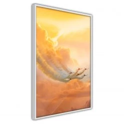 Artgeist Affiche Airplanes in the Clouds - Polystyrène / Papier - Gris - 30 x 45 cm