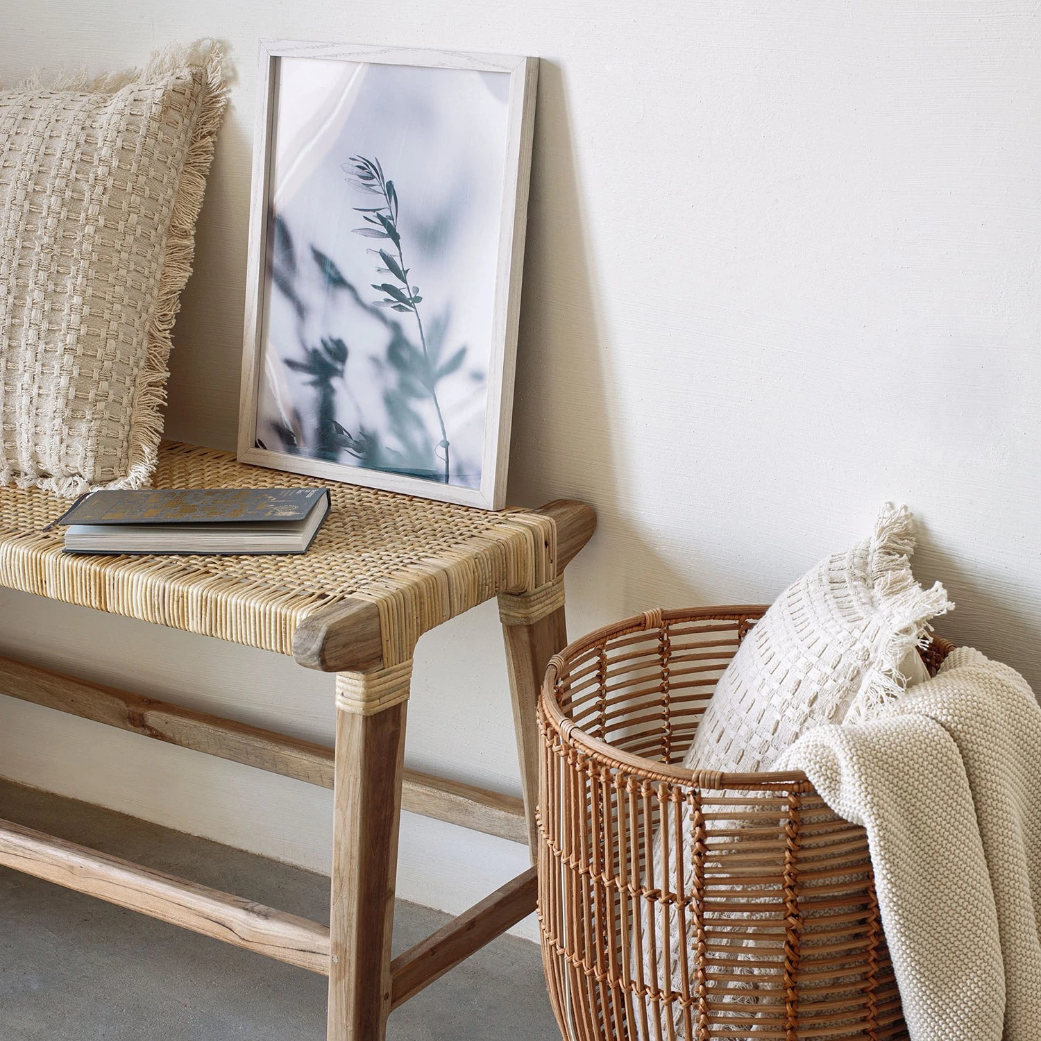 Twentyfour Tableau déco Makena - Papier / MDF - Gris / Blanc – Image 2