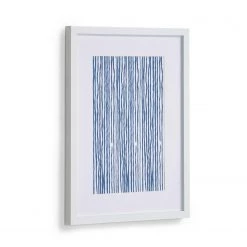 Twentyfour Tableau déco Kuma - Papier / MDF - Bleu