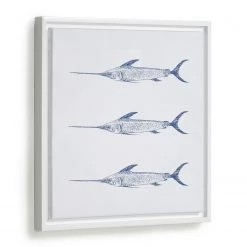 Twentyfour Tableau déco Lavinia I - Toile / MDF - Blanc / Bleu