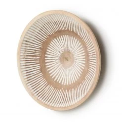 Twentyfour Décoration murale Melisa - Albizia - Naturel / Blanc - Diamètre : 49 cm