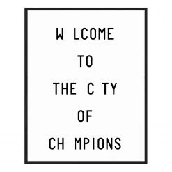 Any Image Tableau déco City of champions - Hêtre massif / Plexiglas - 33 x 43 cm