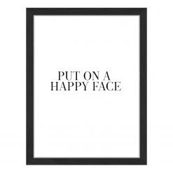 Any Image Tableau déco Put on a happy face - Hêtre massif / Plexiglas - 33 x 43 cm