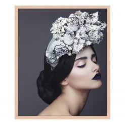 Any Image Tableau déco Wreath of Flowers - Hêtre massif / Plexiglas - 43 x 53 cm