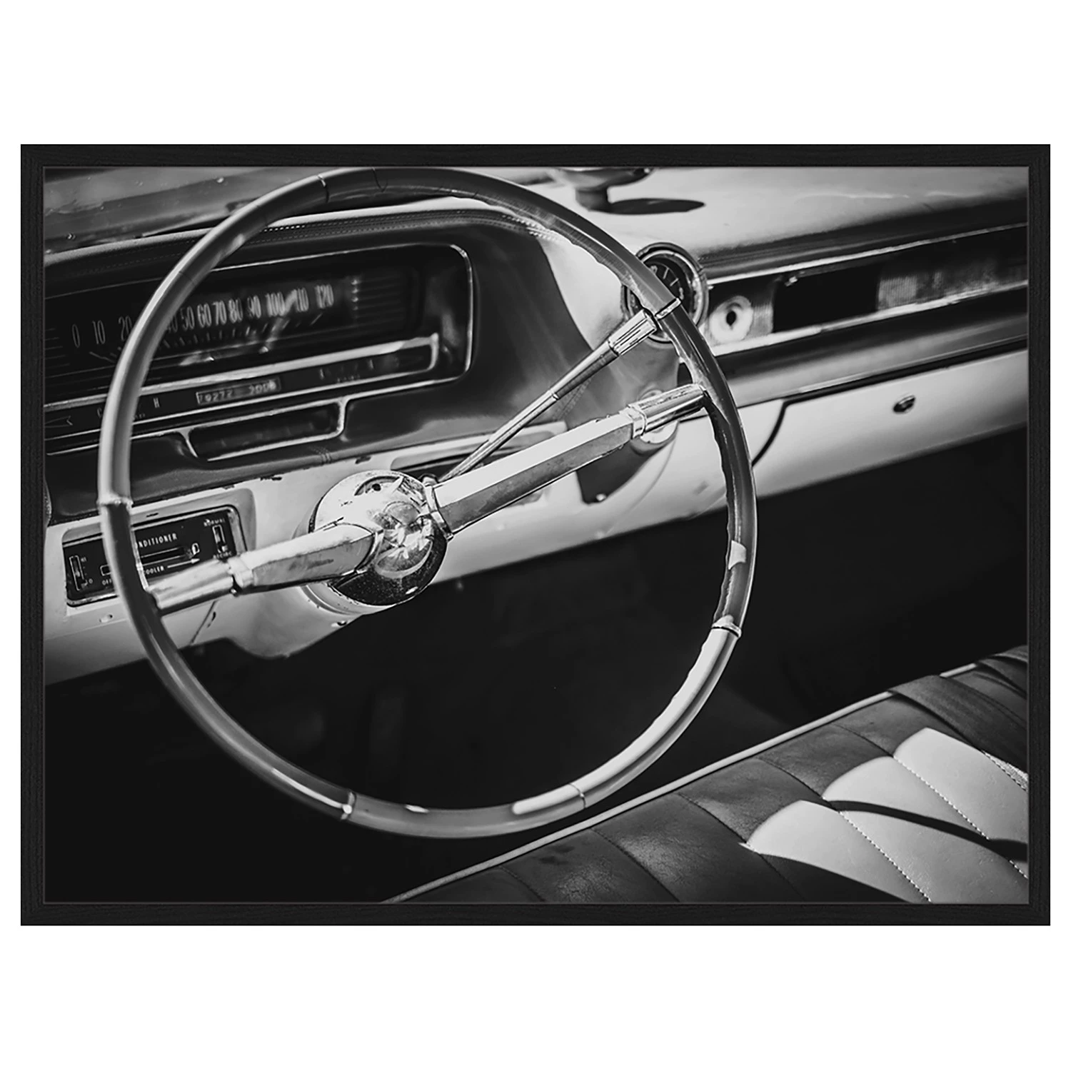 Any Image Tableau déco Steering wheel - Hêtre massif / Plexiglas - 83 x 63 cm