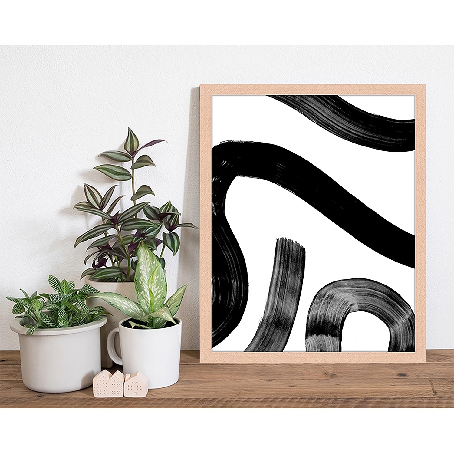 Any Image Tableau déco Abstract Watercolor Stroke - Hêtre massif / Plexiglas - 33 x 43 cm – Image 3