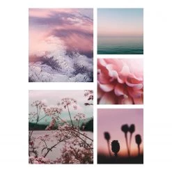 Art for the Home Décoration murale Soft Blush (5 élém.) - Toile / MDF - Multicolore