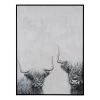 Art for the Home Tableau déco Highland Cows - Toile / MDF - Gris