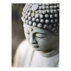Art for the Home Affiche Buddha - Polyester PVC - Gris