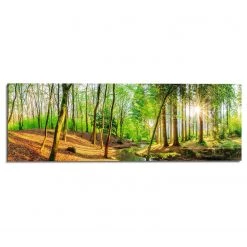 Reinders Tableau déco Forêt ensoleillée - Impression sur bois - Vert