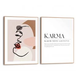 Reinders Tableaux déco Bouddha (2 éléments) - Impression dans cadre en bois - Beige