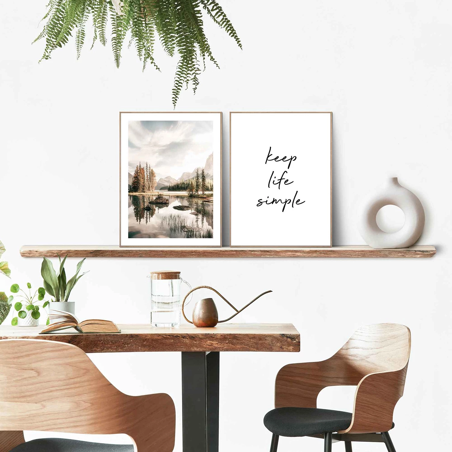 Reinders Tableaux déco Vivre (2 éléments) - Impression dans cadre en bois - Vert – Image 2