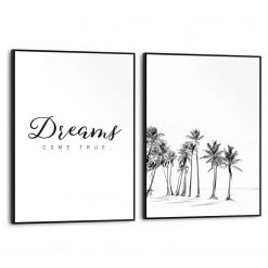 Reinders Tableaux déco Namaste (2 éléments) - Impression dans cadre en bois - Noir