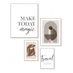 Reinders Tableaux déco Magic (4 éléments) - Impression dans cadre en bois - Noir