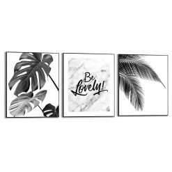 Reinders Tableaux déco Nature (3 éléments) - Impression dans cadre en bois - Noir