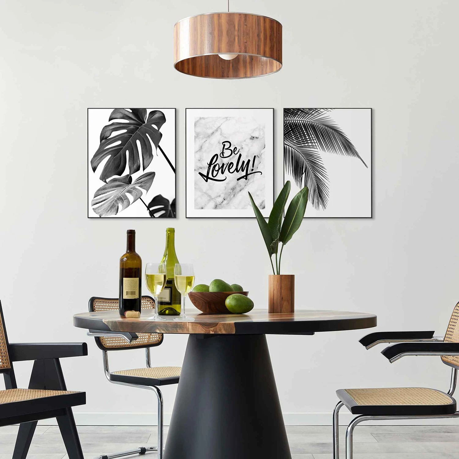 Reinders Tableaux déco Nature (3 éléments) - Impression dans cadre en bois - Noir – Image 2