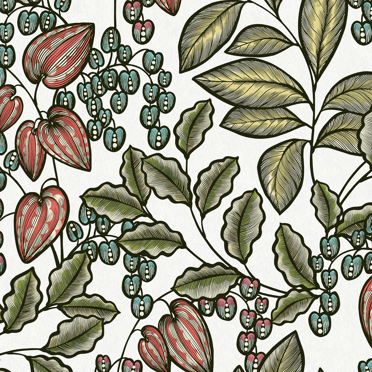 A.S. Création Papier peint Floral Impression I - Intissé - Blanc