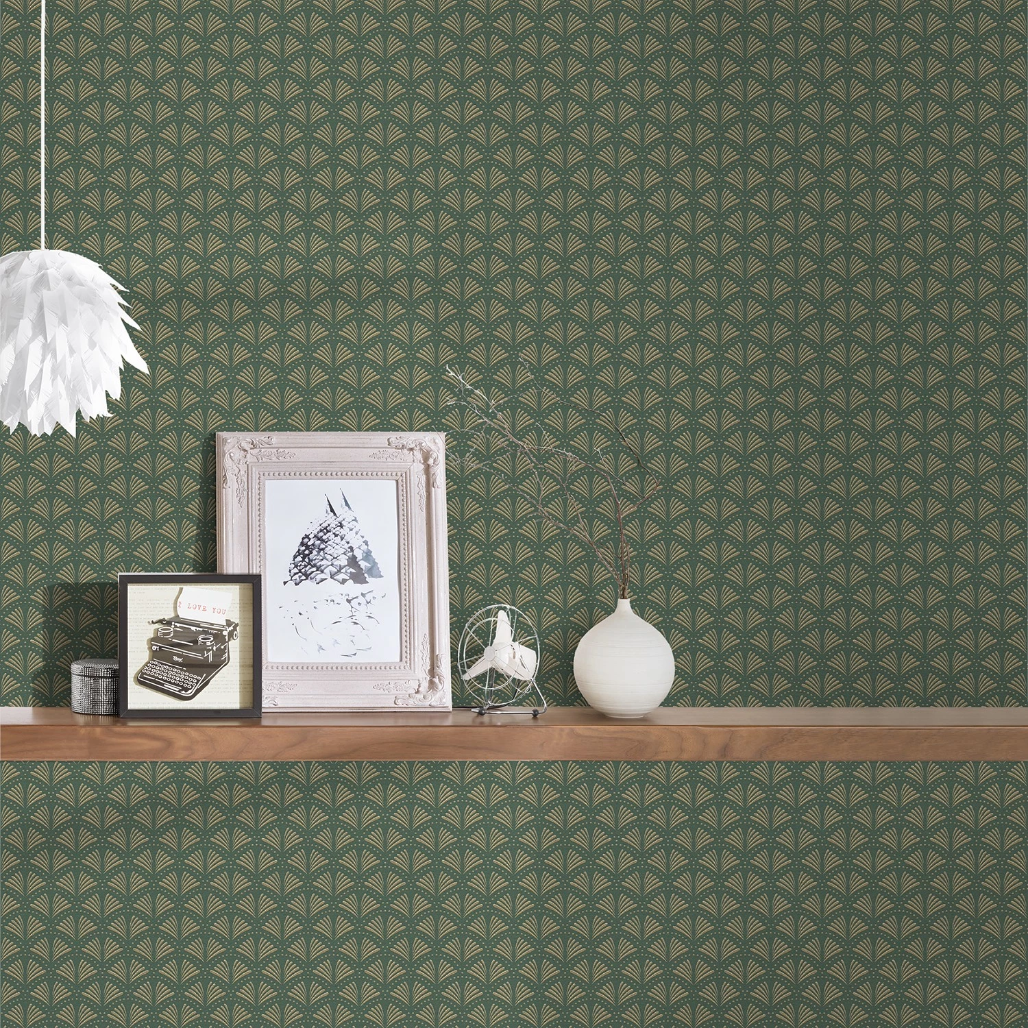 A.S. Création Papier peint en intissé Art Deco I - Intissé - Vert / Doré – Image 3