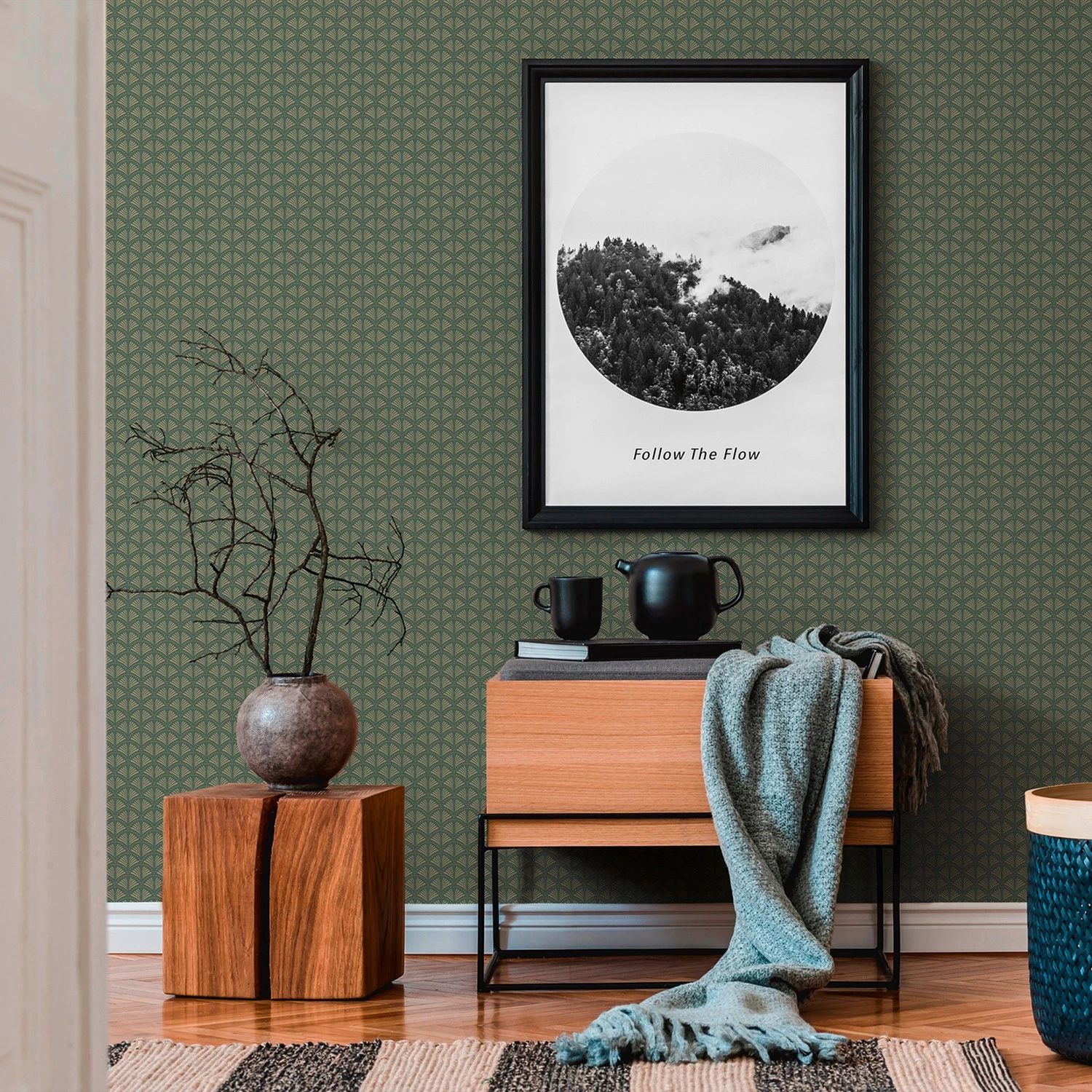 A.S. Création Papier peint en intissé Art Deco I - Intissé - Vert / Doré – Image 4