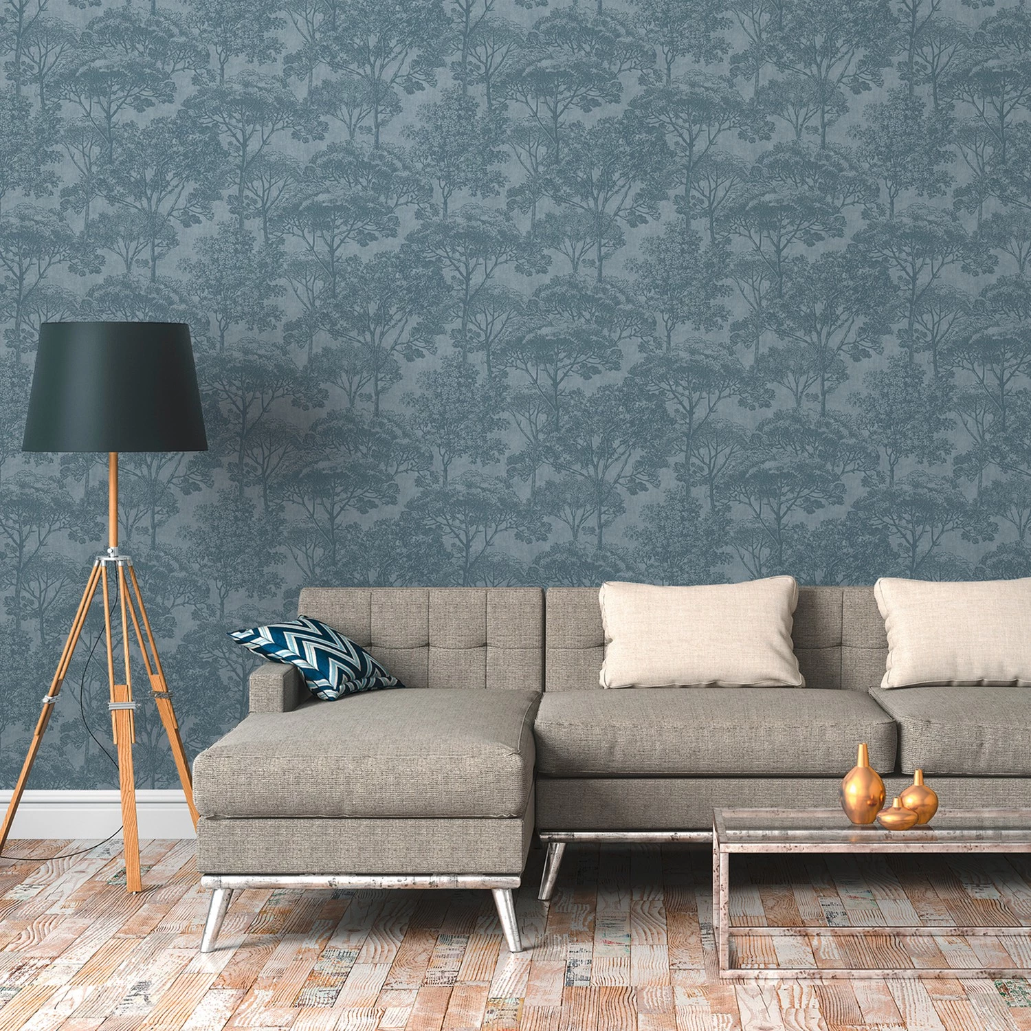 A.S. Création Papier peint en intissé Forêt I - Intissé - Bleu – Image 2