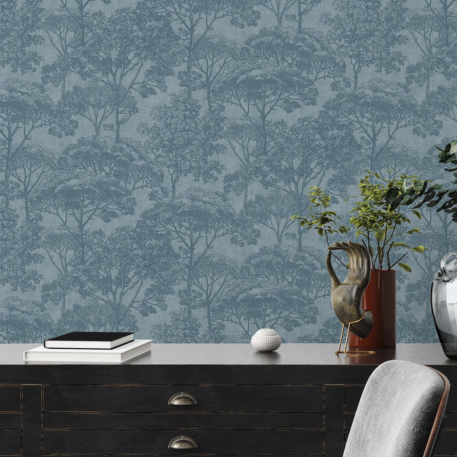 A.S. Création Papier peint en intissé Forêt I - Intissé - Bleu – Image 3