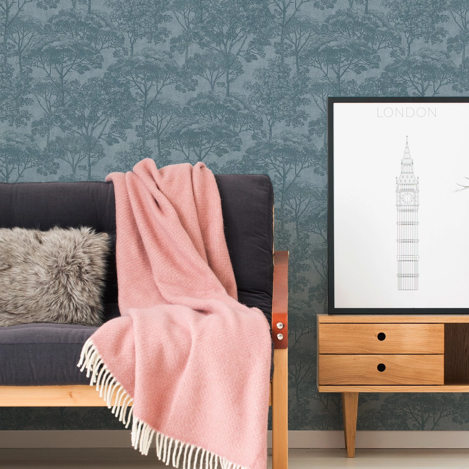 A.S. Création Papier peint en intissé Forêt I - Intissé - Bleu – Image 4