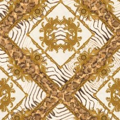 Papier peint intissé Versace Leopard II - Intissé - Beige / Doré