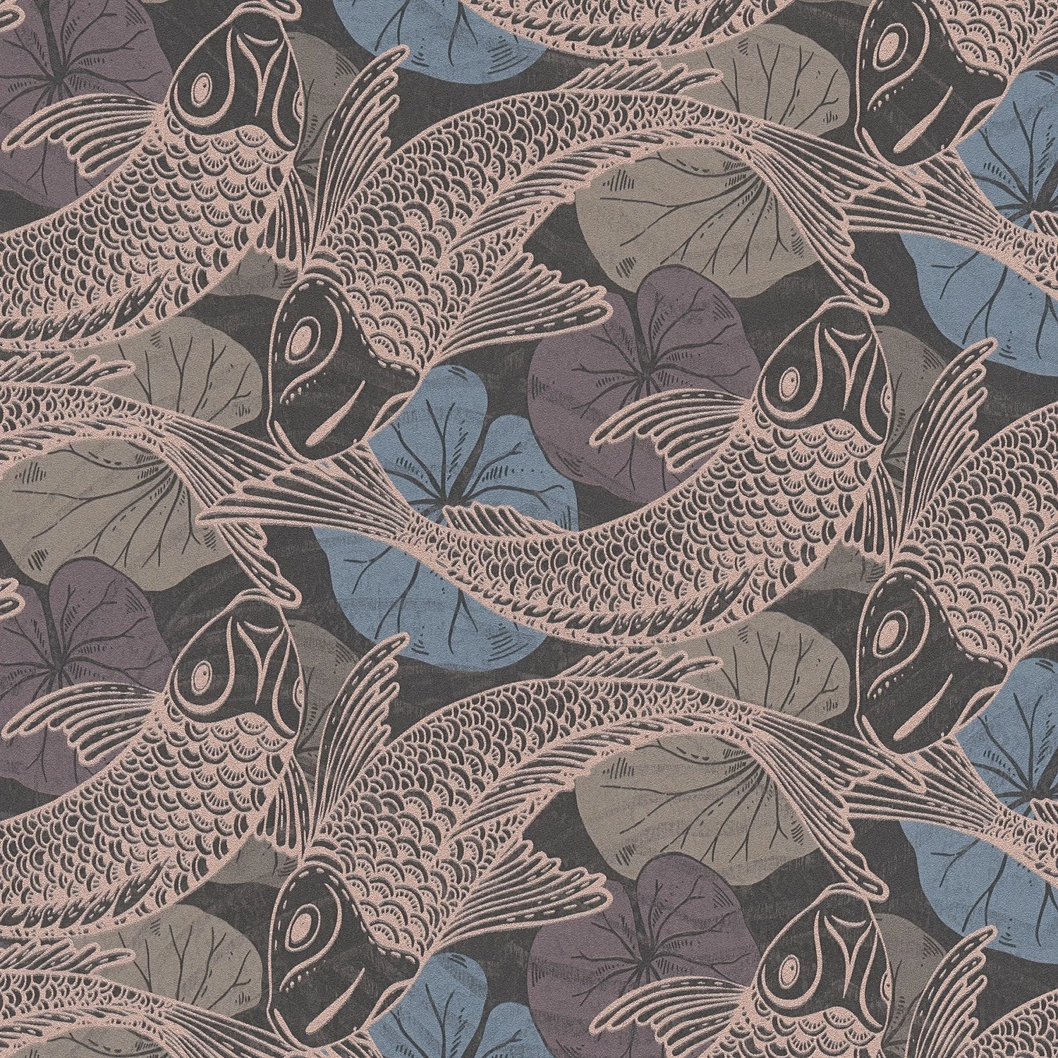 Livingwalls Papier peint en intissé Mio Fische - Intissé - Bleu / Marron