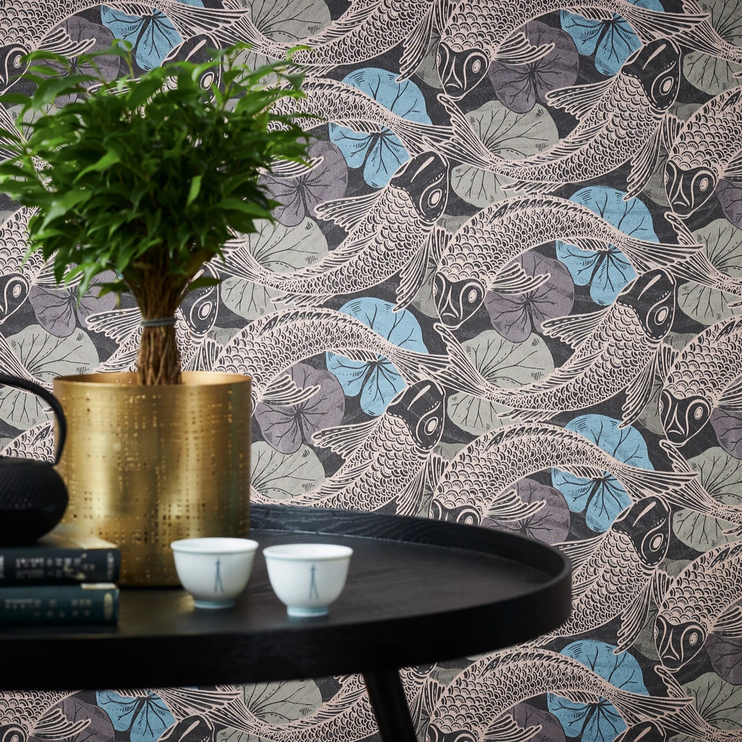 Livingwalls Papier peint en intissé Mio Fische - Intissé - Bleu / Marron – Image 5