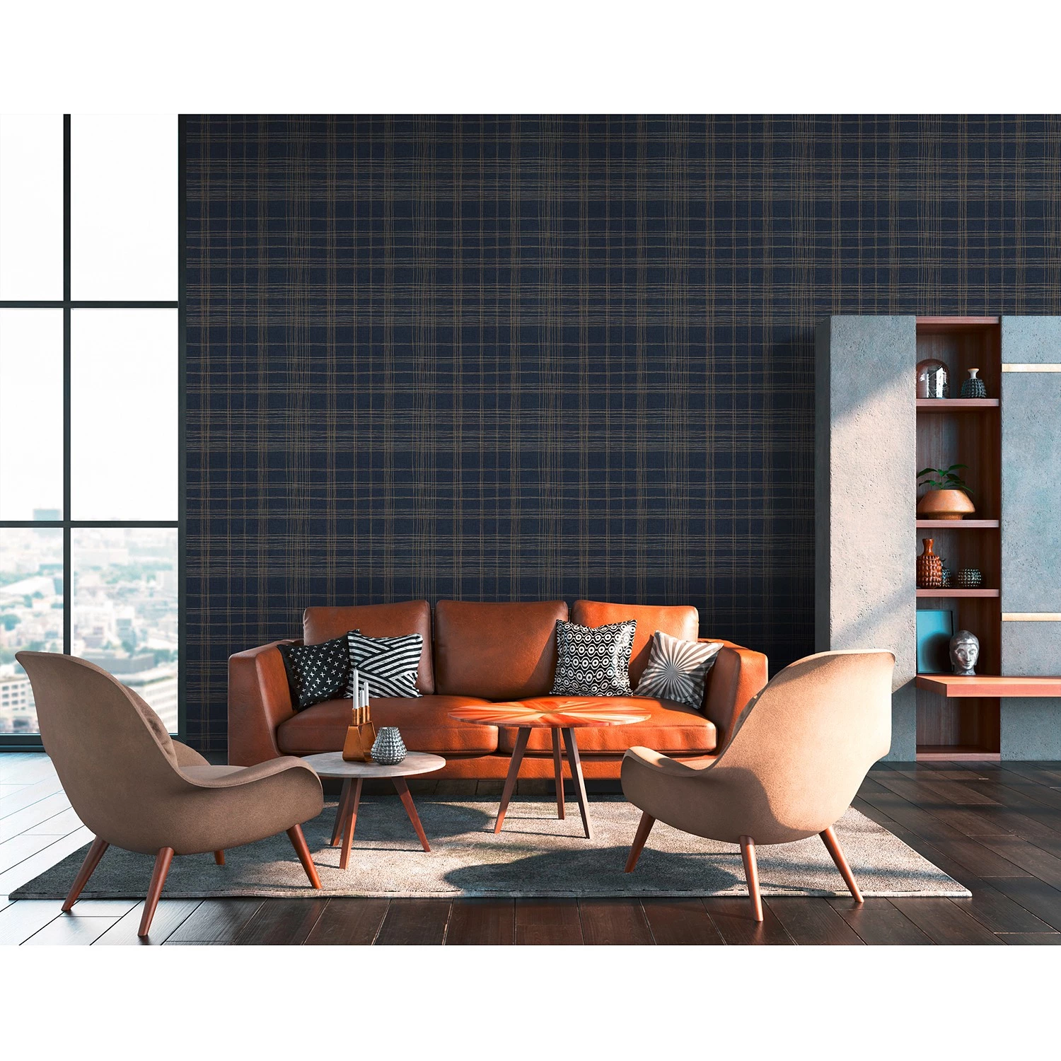 Livingwalls Papier peint en intissé Ava Modern II - Intissé - Bleu – Image 2