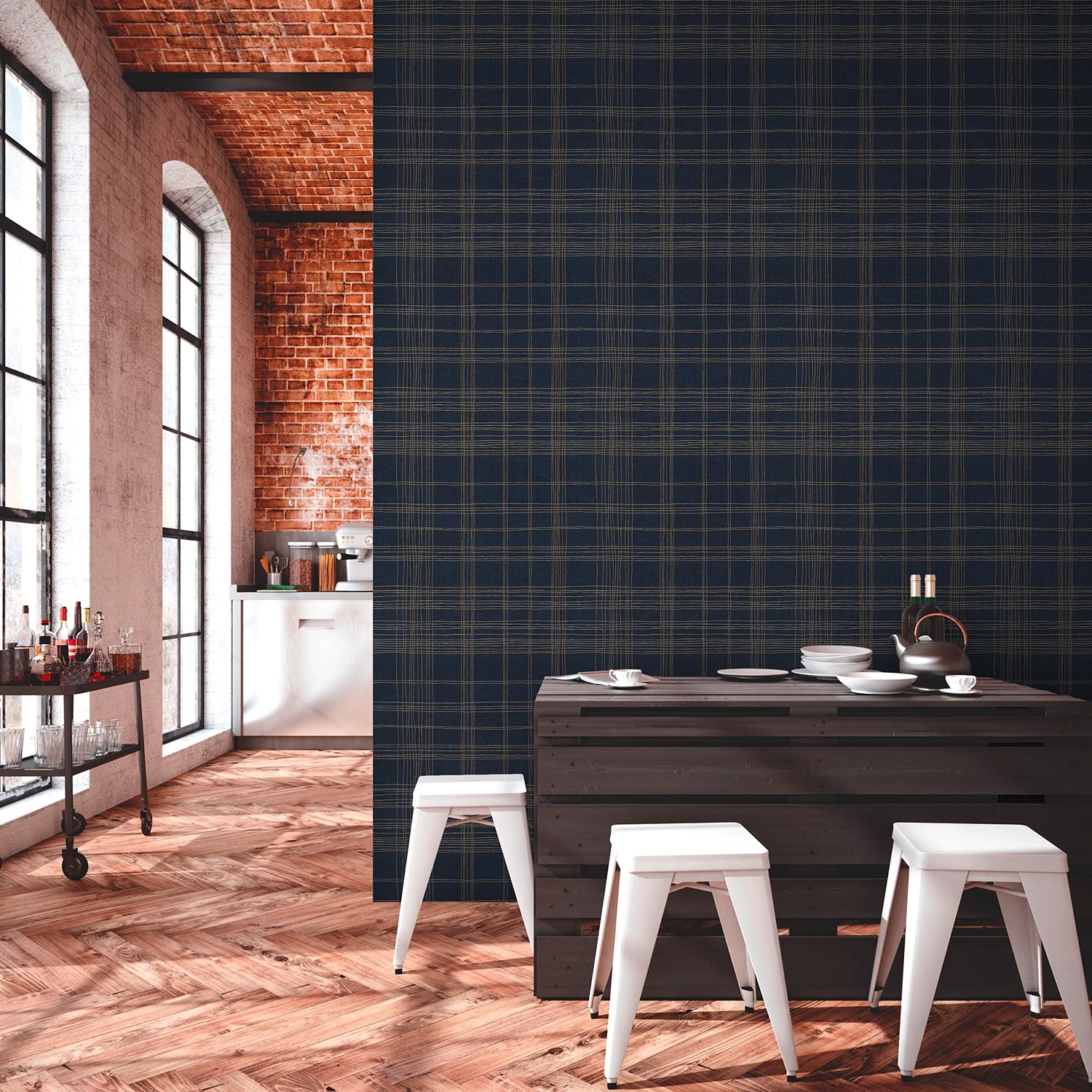 Livingwalls Papier peint en intissé Ava Modern II - Intissé - Bleu – Image 5