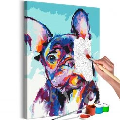 Artgeist Peinture par numéro - Bulldog Portrait - MDF / Toile - Multicolore