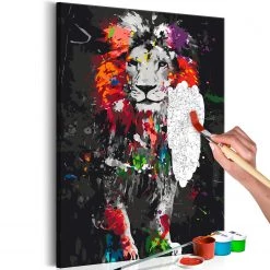 Artgeist Peinture par numéro - Lion - MDF / Toile - Multicolore